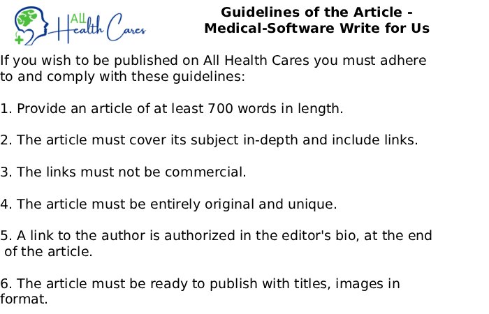 Guidelines of the Article - Medical-Software Write for Us