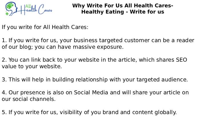 Why Write For Us All Health Cares- Healthy Eating - Write for us