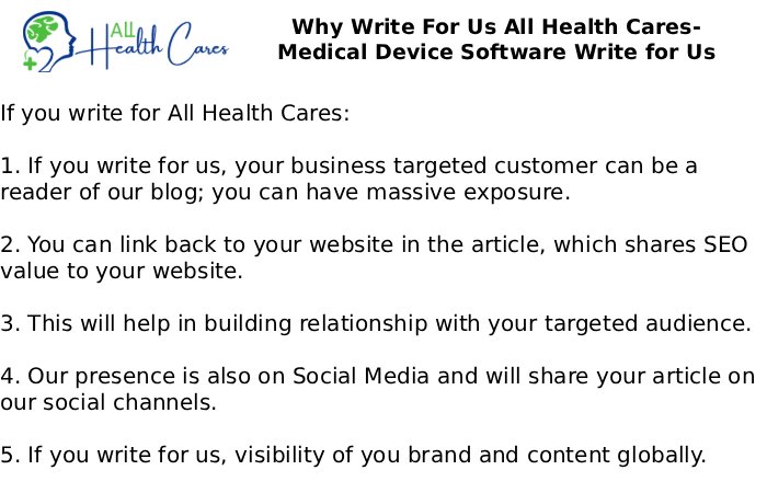 Why Write For Us All Health Cares- Medical Device Software Write for Us 